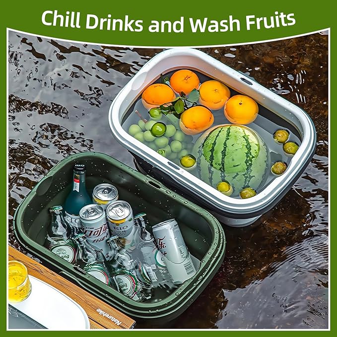 Multifunctional Foldable Picnic Basket with Built-in Table Panel – Portable Storage Basket for Outdoor Camping, BBQ, Travel – 44.5x29x23cm