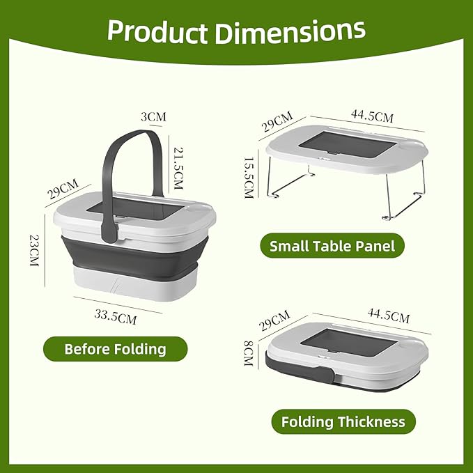 Multifunctional Foldable Picnic Basket with Built-in Table Panel – Portable Storage Basket for Outdoor Camping, BBQ, Travel – 44.5x29x23cm